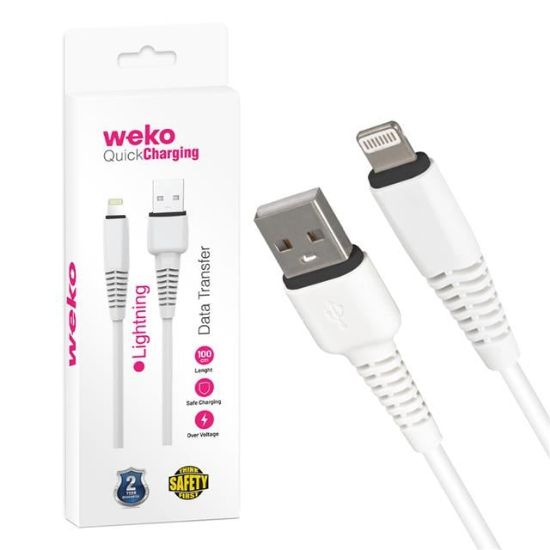 WEKO WK-22022 USB TO LIGHTNING 1 MT ŞARJ KABLOSU (NO:2) resmi