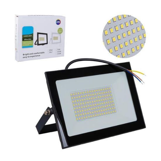 Powermaster PM-22572 100 Watt - 220 Volt 6500K IP66 150* Işık Açısı Siyah Slim Kasa Beyaz Led Projektör resmi