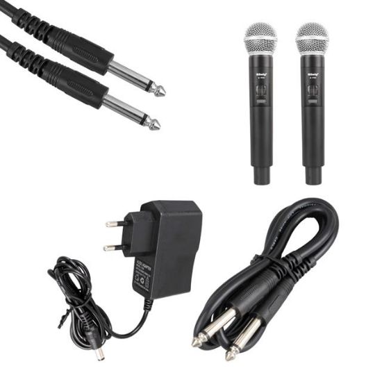 KÖNİG K-990 UHF 2X100 KANAL 2 EL MİKROFONLU KABLOSUZ TELSİZ MİKROFON resmi