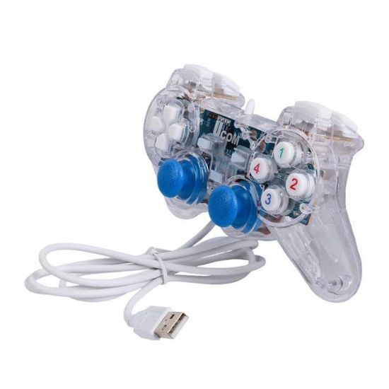 POWERMASTER UCOM-704 DOUBLE SHOCK ŞEFFAF JOYPAD OYUN KOLU resmi