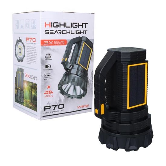 Powermaster W5191 Solar Şarjlı El Feneri Uzun Mesafe Işıldak resmi