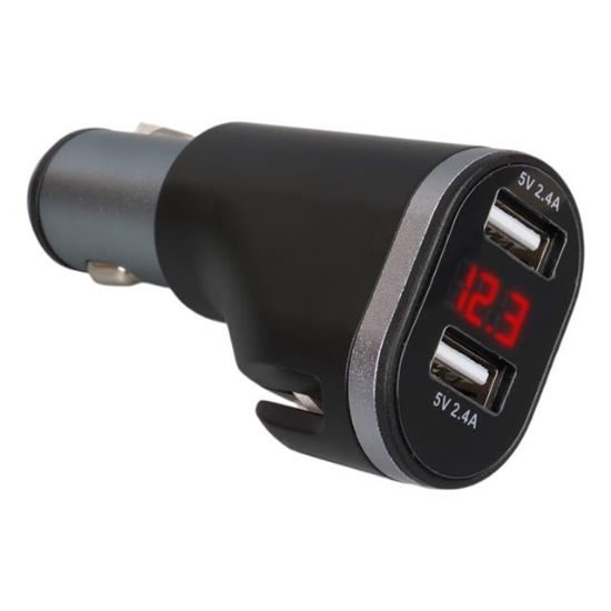 Olesson 1648 12-24V Çift USB Girişli 5V-2.4A Dijital Voltaj Ekranlı Araç Çakmaklık Şarj Aleti resmi