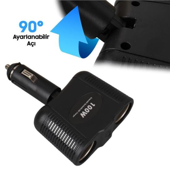 Olesson 1643 12-24V 100W 2'LI Araç Çakmak Çoklayıcı resmi