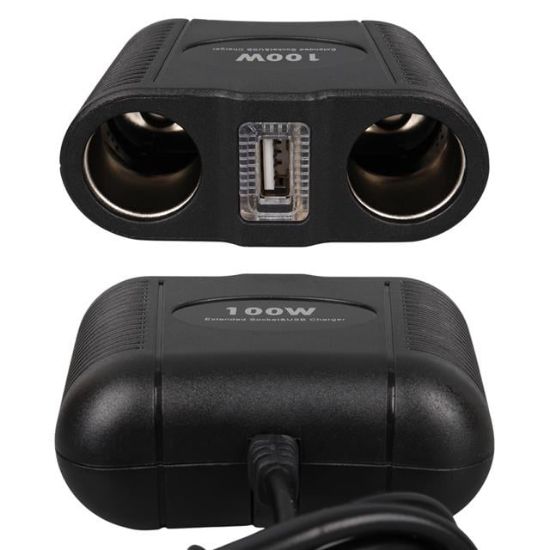 Olesson 1645 12-24V Tek USB Girişli 100W 70cm Kablolu 2'li Araç Çakmak Çoklayıcı resmi