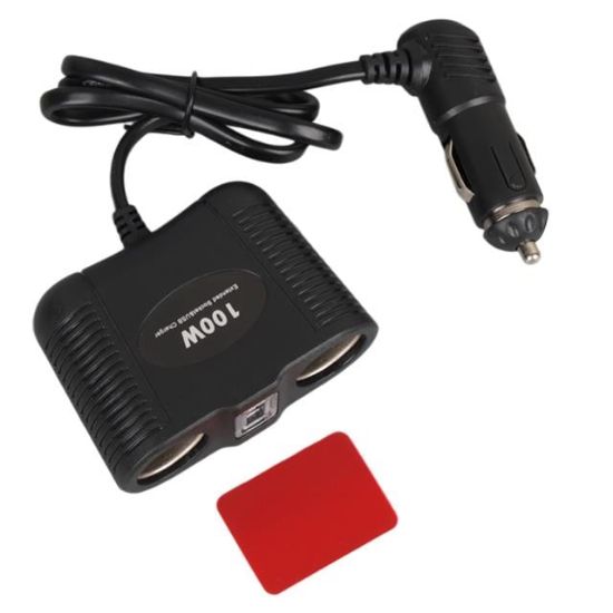 Olesson 1645 12-24V Tek USB Girişli 100W 70cm Kablolu 2'li Araç Çakmak Çoklayıcı resmi