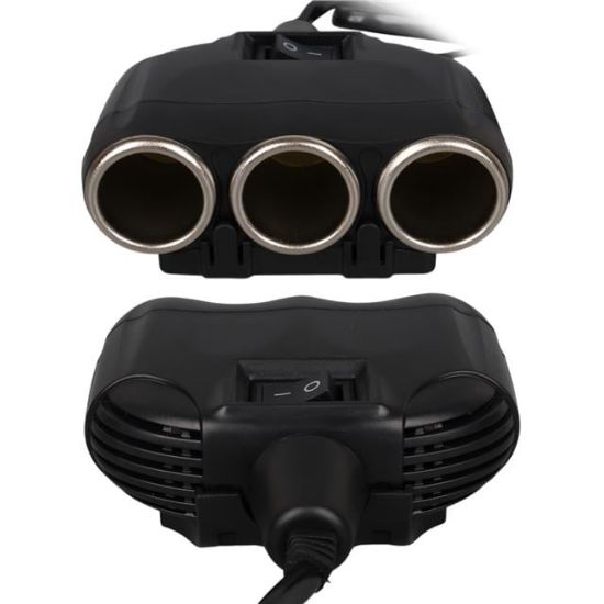 Olesson 1634 12-24V Tek USB Girişli 120W 80cm Kablolu Dijital Voltaj Ekranlı 3'lü Araç Çakmak Çoklayıcı resmi