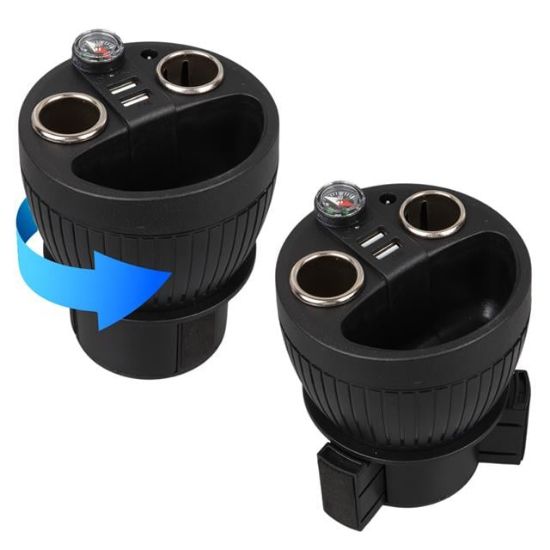 Olesson 1640 12-24V Çift USB Girişli 120W 80cm Kablolu Dijital Voltaj Ekranlı 2'li Araç Çakmak Çoklayıcı resmi