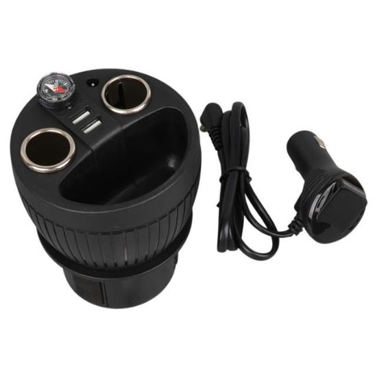 Olesson 1640 12-24V Çift USB Girişli 120W 80cm Kablolu Dijital Voltaj Ekranlı 2'li Araç Çakmak Çoklayıcı resmi