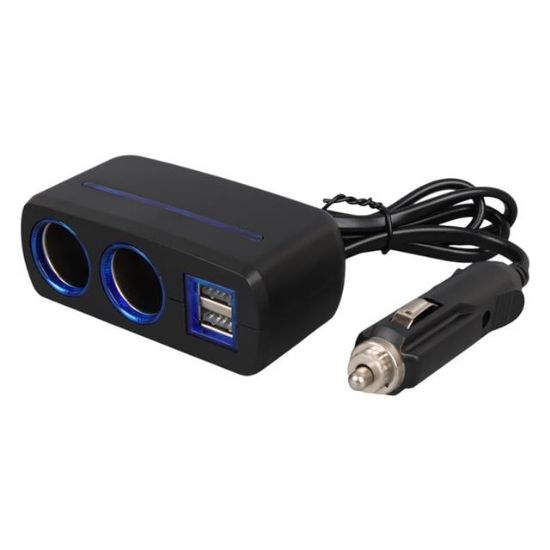 Olesson 1638 12-24V Çift USB Girişli 120W 80 CM Kablolu 2'LI Araç Çakmak Çoklayıcı resmi