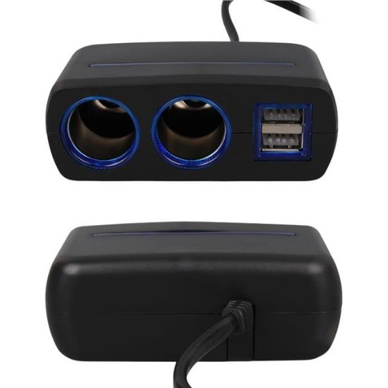 Olesson 1638 12-24V Çift USB Girişli 120W 80 CM Kablolu 2'LI Araç Çakmak Çoklayıcı resmi