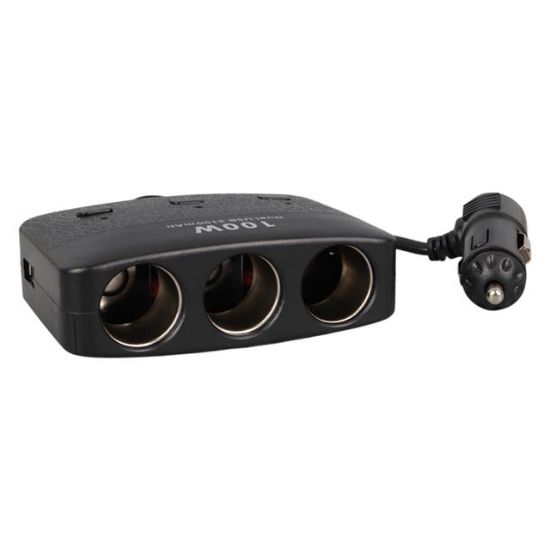 Olesson 1636 12-24V Çift USB Girişli 100W 70 CM Kablolu 3'LÜ Araç Çakmak Çoklayıcı resmi