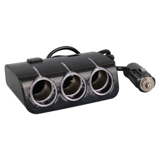 Olesson 1506 12-24V Çift USB Girişli 120W 80 CM Kablolu 3'LÜ Araç Çakmak Çoklayıcı resmi