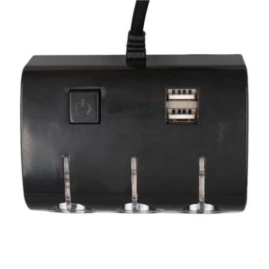Olesson 1506 12-24V Çift USB Girişli 120W 80 CM Kablolu 3'LÜ Araç Çakmak Çoklayıcı resmi