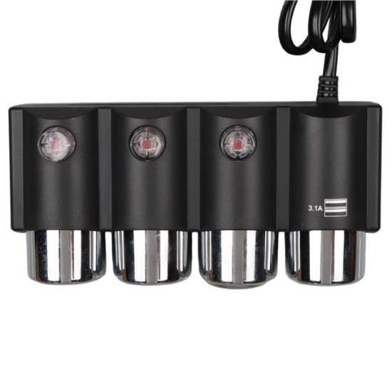 Olesson 1508 12-24V Çift USB Girişli 120W 80cm Kablolu 3'lü Araç Çakmak Çoklayıcı resmi
