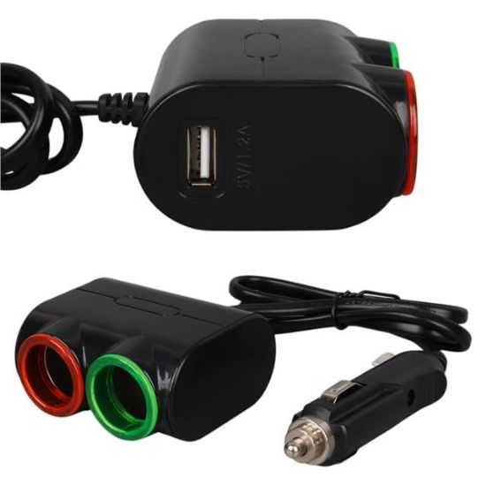 Olesson 1631 12-24V Tek USB Girişli 120W 80cm Kablolu 2'LI Araç Çakmak Çoklayıcı resmi