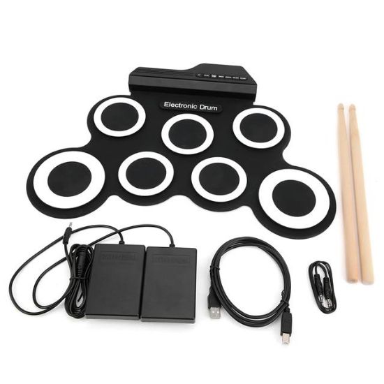 MagicVoice G3002 Elektronik Bateri Roll UP Davul Matı Kiti 7 Ped  resmi