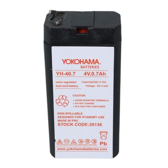 YOKOHAMA YH-40.7 4 VOLT - 0.7 AMPER KURU AKÜ (34X22X64 MM) resmi