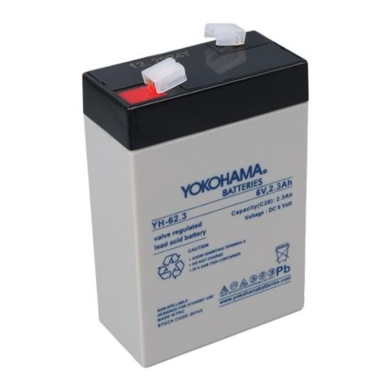 YOKOHAMA YH-62.3 6 VOLT - 2.3 AMPER AKÜ (101 X 66 X 33 MM) resmi