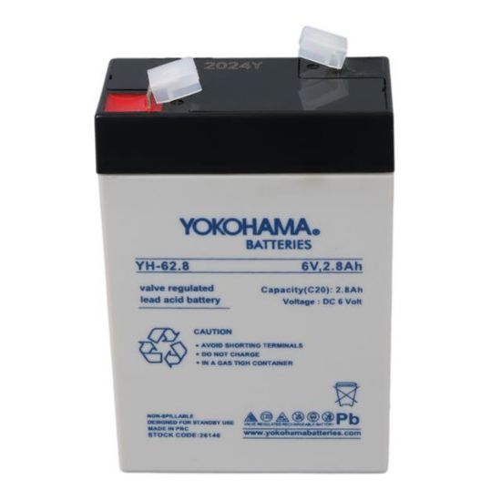 YOKOHAMA YH-62.8 6 VOLT - 2.8 AMPER DİK AKÜ (66 X 33 X 97 MM) resmi