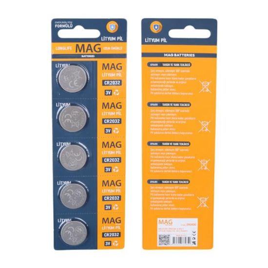 Mag Batteries MG-2032 Para Pil CR2032 3 Volt Lityum Para Pil (5'li Paket) resmi