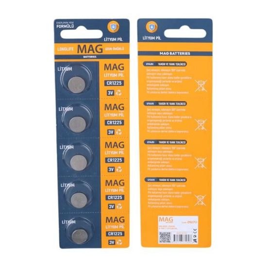 Mag Batteries MG-1225 CR1225 3 Volt Lityum Pil (5'li Blister Paket) resmi