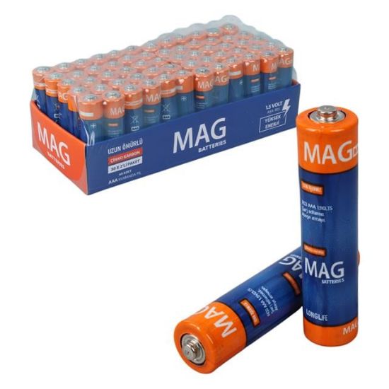 MAG BATTERIES MG-26172 KARBON ÇİNKO AAA 60LI İNCE KALEM KUMANDA PİLİ (R03 UM-3) resmi