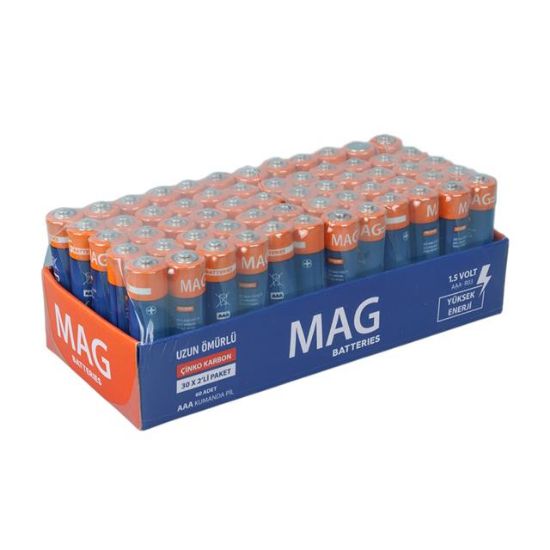 MAG BATTERIES MG-26172 KARBON ÇİNKO AAA 60LI İNCE KALEM KUMANDA PİLİ (R03 UM-3) resmi
