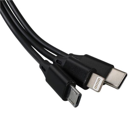 POWERMASTER PM-26346 3 IN 1 SİYAH ŞARJ KABLOSU resmi