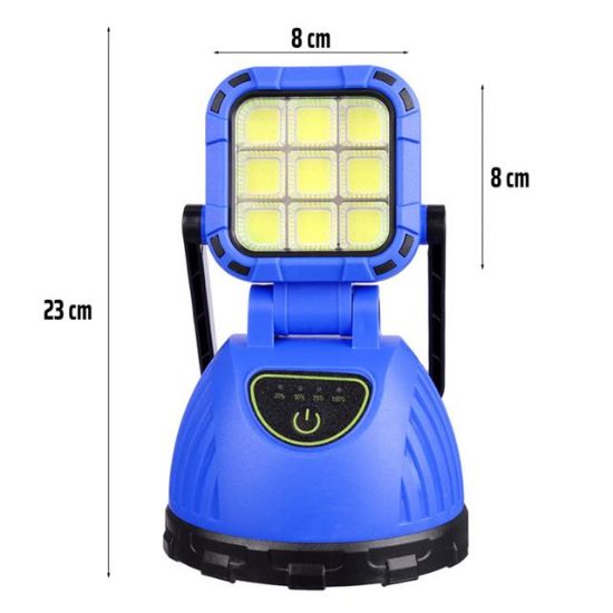 PowerMaster PM-8033C 6 Modlu EL Feneri Ve Işıldak Acil Durum Lambası 9 Cob Ledli Solar Şarjlı resmi
