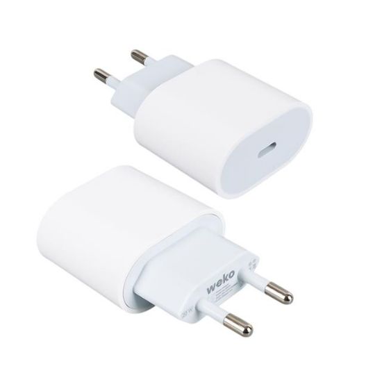 WEKO WK-26524 BEYAZ PD 20 WATT IPHONE TYPE-C HIZLI ŞARJ BAŞLIĞI resmi