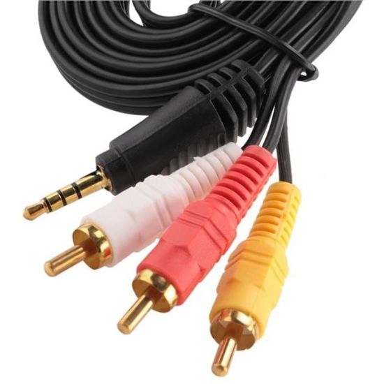 POWERMASTER 1.5 METRE DISCMAN KABLOSU (3.5MM STEREO 3 BOĞUMLU - 3RCA KABLO) resmi