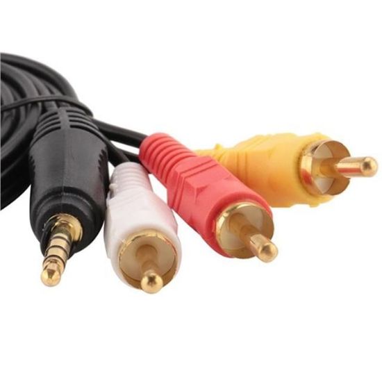 POWERMASTER 1.5 METRE DISCMAN KABLOSU (3.5MM STEREO 3 BOĞUMLU - 3RCA KABLO) resmi