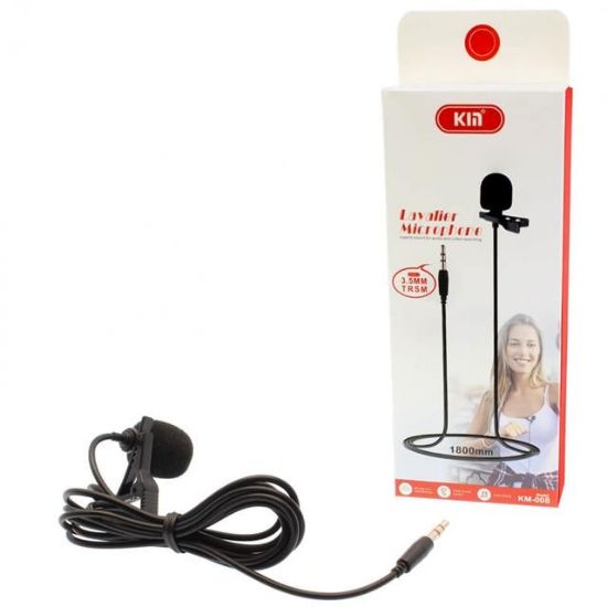 HELLO HL-5344 3.5 MM 3 BOĞUMLU AUX KABLOLU YOUTUBER YAKA MİKROFONU resmi