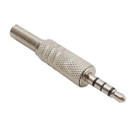 3.5 MM STEREO 3 BOĞUMLU METAL JACK FİŞ (DİSCMAN JACK) resmi
