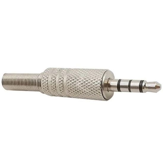 3.5 MM STEREO 3 BOĞUMLU METAL JACK FİŞ (DİSCMAN JACK) resmi