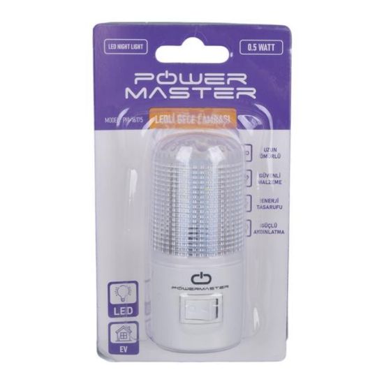 Powermaster QL-102 Ledli Anahtarlı Gece Lambası (0.5 Watt Saatte) resmi