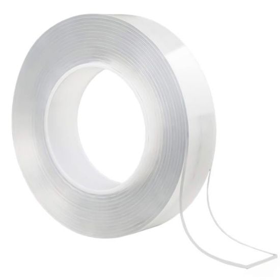 SUNUP ÇİFT TARAFLI NANO TEKNOLOJİ SÜPER YAPIŞTIRICI ŞEFFAF BANT 1MM*2CM*3M resmi