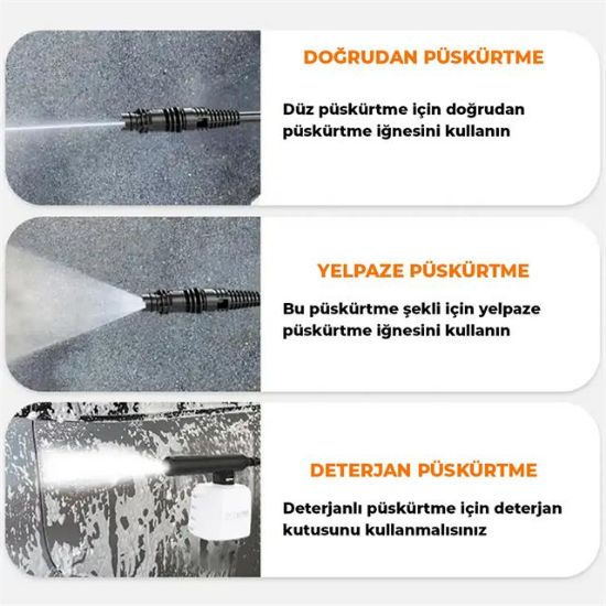 PowerMaster PM-24688 Pratik Yüksek Basınçlı Araç Yıkama Makinesi 13 Litre 80 Bar 30.000mah 350 Watt resmi