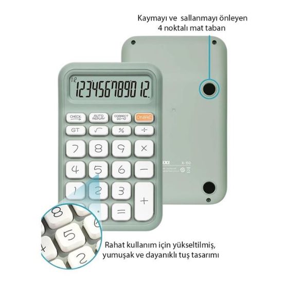 POWERMASTER PM-25410 YEŞİL 12 HANELİ HESAP MAKİNESİ resmi