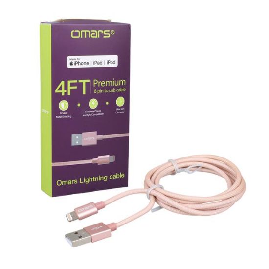 OMARS OMLT040RGLPB 5 VOLT-2.4 AMPER USB LIGHTNING KABLO resmi