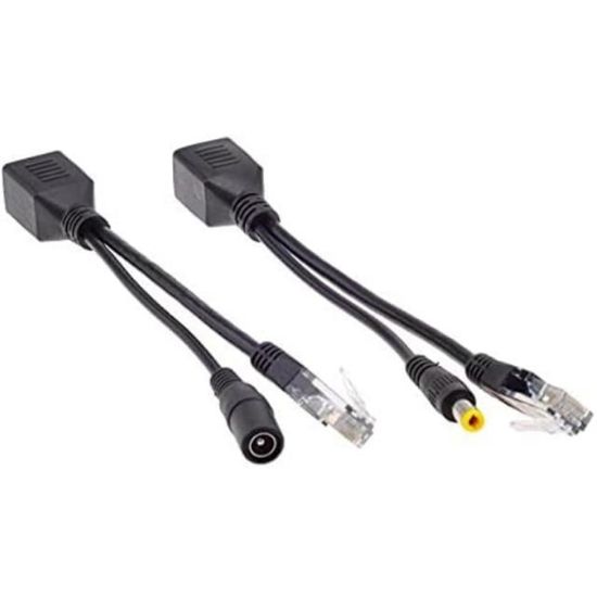 Alfais Al-4252 Pasif Poe Splıtter Dişi Erkek Power Uç Ip Kamera Poe Kablosu Siyah resmi