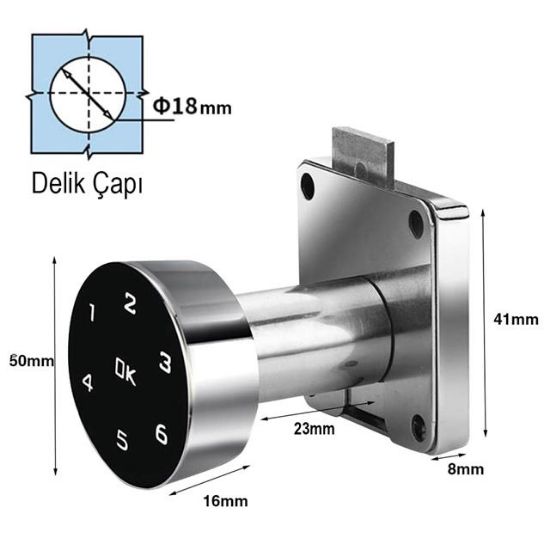 PowerMaster PM-26730 Çekmece Dolap Kilidi Dijital Numaralı Standart resmi