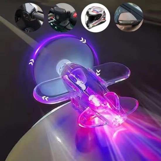 Sunup SN-26786 LED Işıklı Motosiklet Süs Uçağı Pilsiz Çalışan, Kırmızı-Mavi Işık Efektli resmi