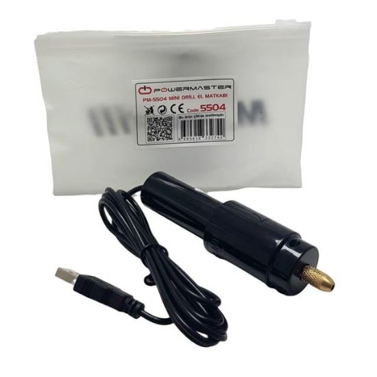 POWERMASTER PM-5504 MİNİ HOBBY DRILL EL MATKABI (5 VOLT USB ADAPTÖR İLE ÇALIŞIR) resmi