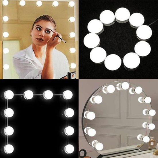 POWERMASTER PM-7316 10LU LED AMPULLÜ USB MAKYAJ AYNASI IŞIĞI resmi