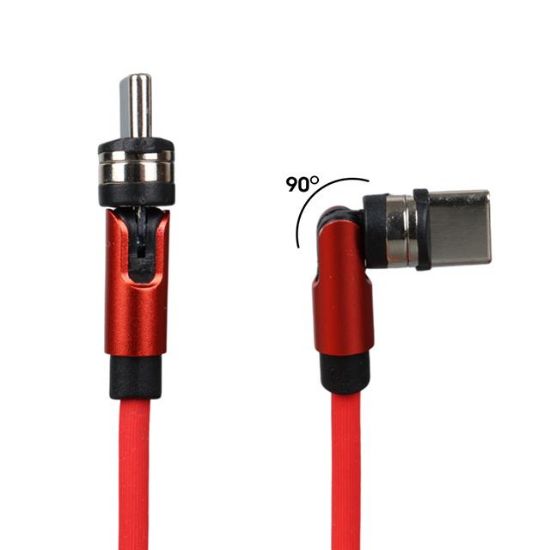 POWERMASTER PM-25904 KIRMIZI 3İN1 (TYPE C- LİGHTNİNG- MİCRO USB) MANYETİK UÇ TAŞINABİLİR ŞARJ KABLOSU resmi