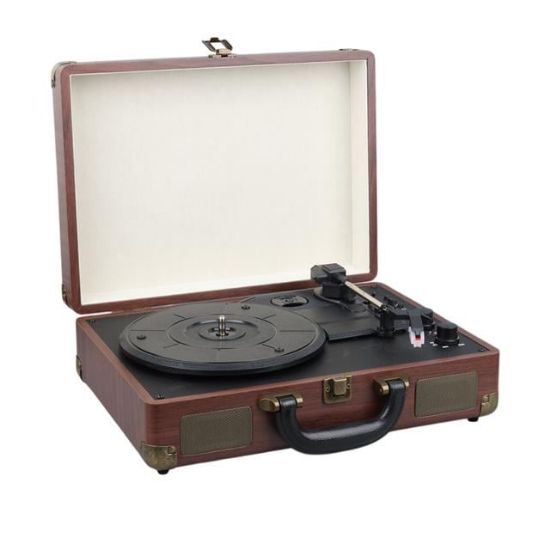 MAGICVOICE PU16 RETRO VİNTAGE ÇANTA PİKAP - RADYO - BLUETOOTH - USB MP3 ÇALAR 350X255X115MM resmi