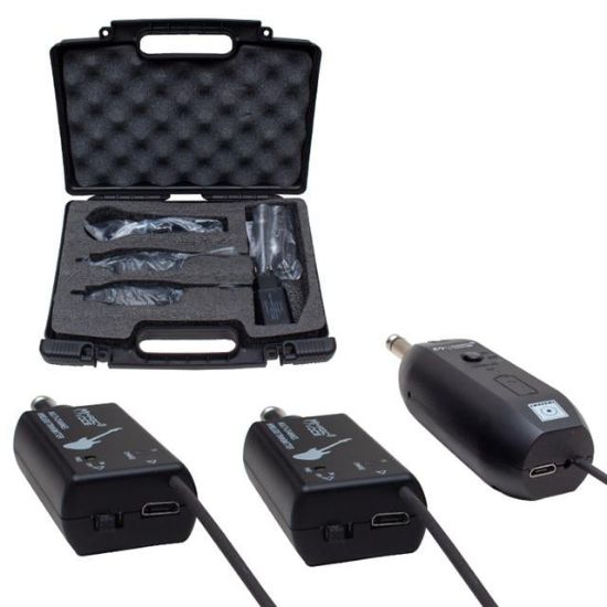 MAGICVOICE MV-19590 UHF GİTAR TİP KABLOSUZ MİKROFON ÜÇLÜ SET resmi