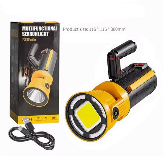 PowerMaster MX-W5164-3 Kırmızı Mavi Çakarlı COB Ledli Şarjlı Kamp El Feneri Işıldak resmi