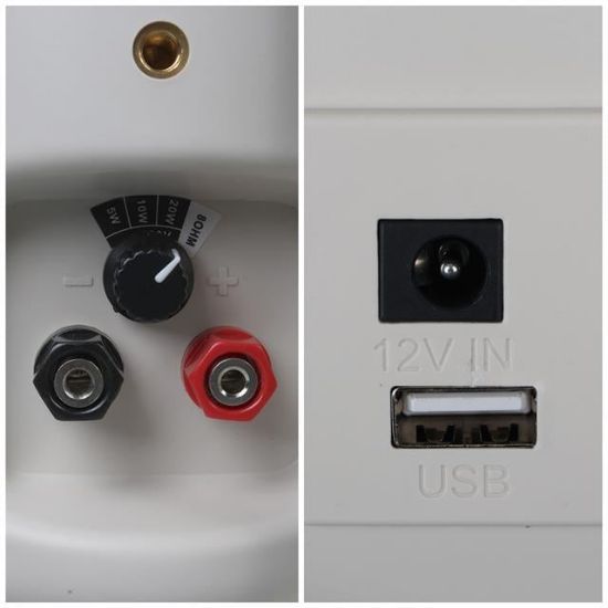 MagicVoice MV-22 12 CM 40 Watt Komütatörlü Hat Trafolu Krem Beyaz Sütun Hoparlör (2'li Takım) resmi